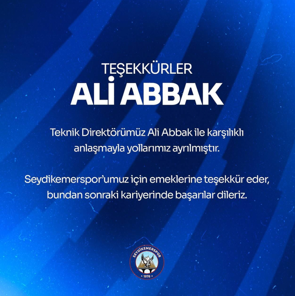 Seydikemerspor’da Teknik Direktör Değişikliği