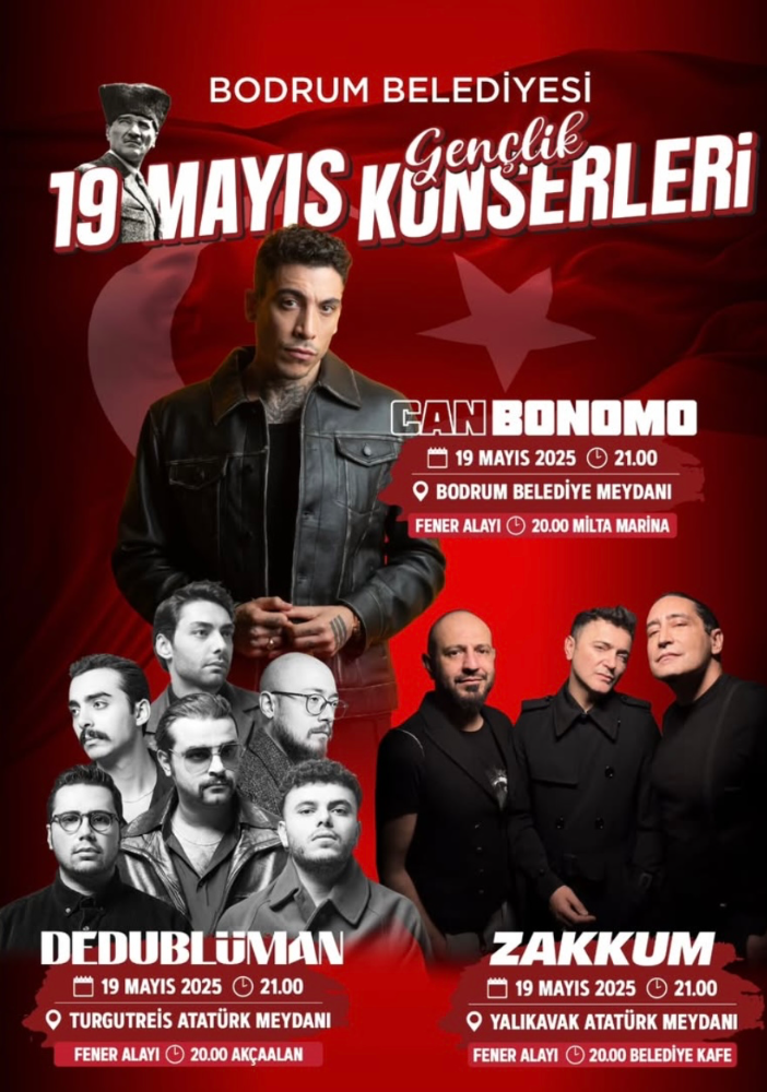 Bodrum’da 19 Mayıs Coşkusu Gençlik Konserleriyle Taçlanıyor!